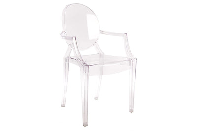 Matt Blatt Set of 2 Philippe Starck Louis Ghost Arm Chairs - Clear