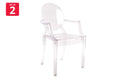 Matt Blatt Set of 2 Philippe Starck Louis Ghost Arm Chairs - Clear