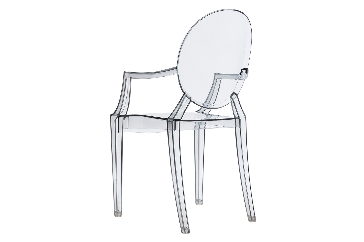 Matt Blatt Set of 2 Philippe Starck Louis Ghost Arm Chairs Replica (Smoke)