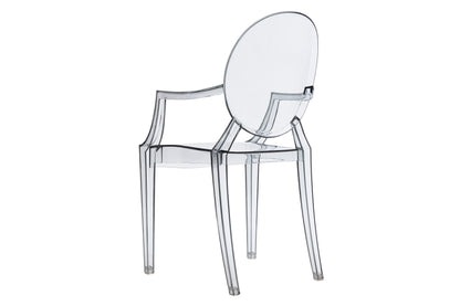 Matt Blatt Set of 2 Philippe Starck Louis Ghost Arm Chairs Replica (Smoke)