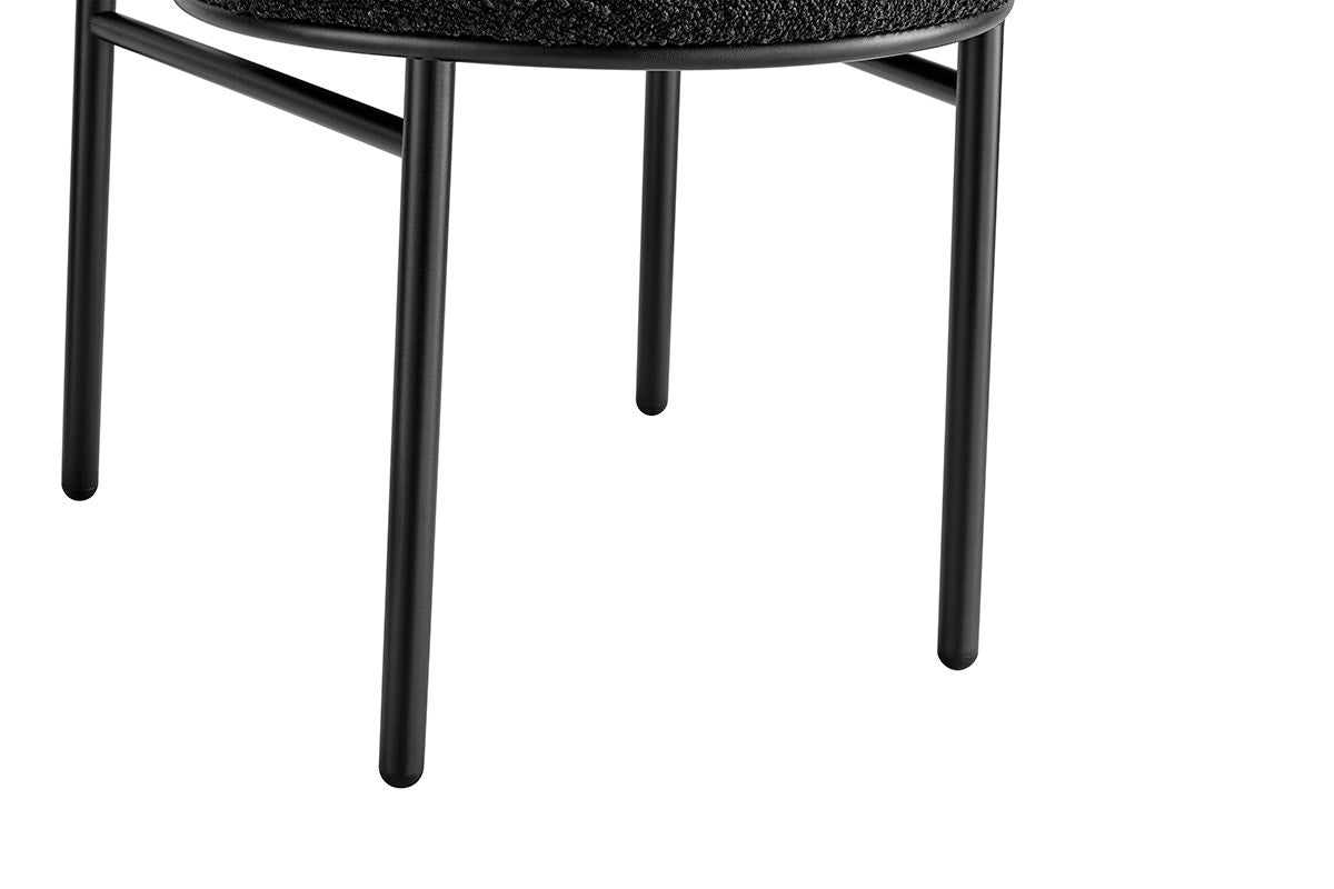 Set of 2 Brosa Lancel Dining Chairs (Pebbled Black Boucle)