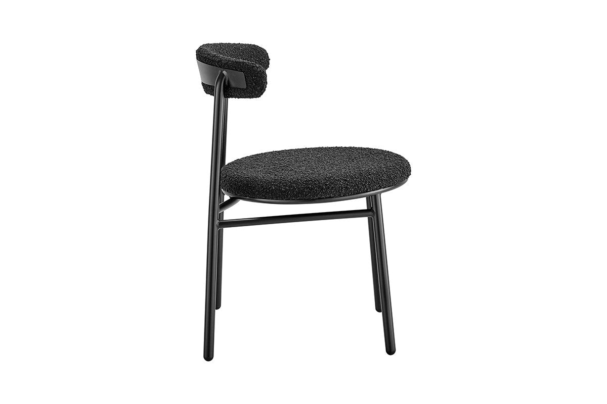 Set of 2 Brosa Lancel Dining Chairs (Pebbled Black Boucle)