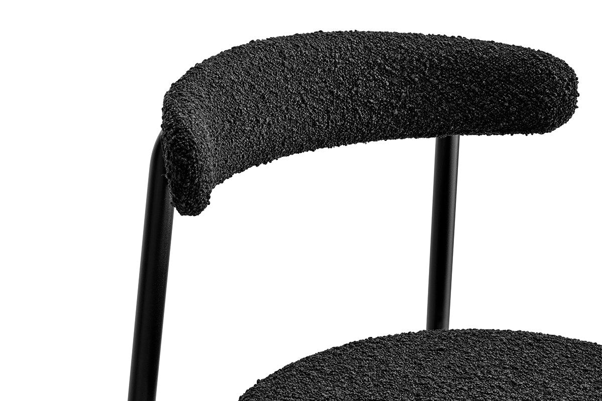 Set of 2 Brosa Lancel Dining Chairs (Pebbled Black Boucle)