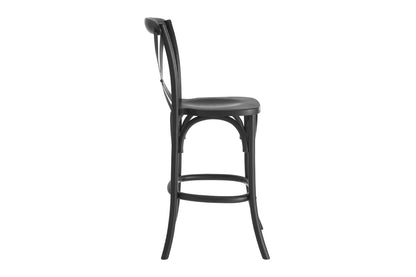 Matt Blatt Melrose Cross Back Counter Stool (Black Birch/Board Seat)