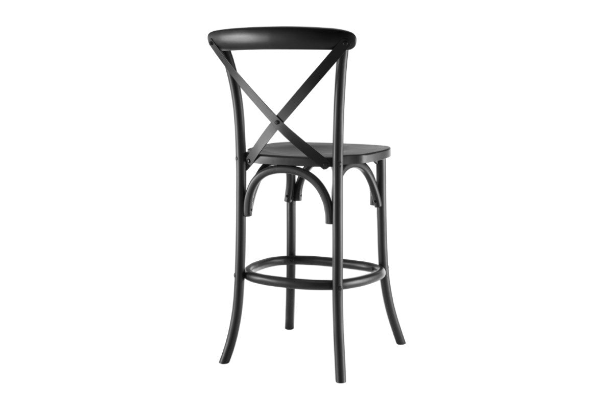 Matt Blatt Melrose Cross Back Counter Stool (Black Birch/Board Seat)