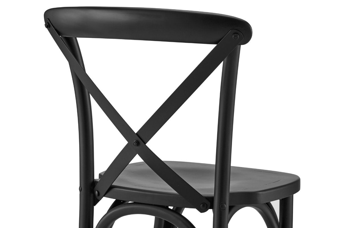 Matt Blatt Melrose Cross Back Counter Stool (Black Birch/Board Seat)