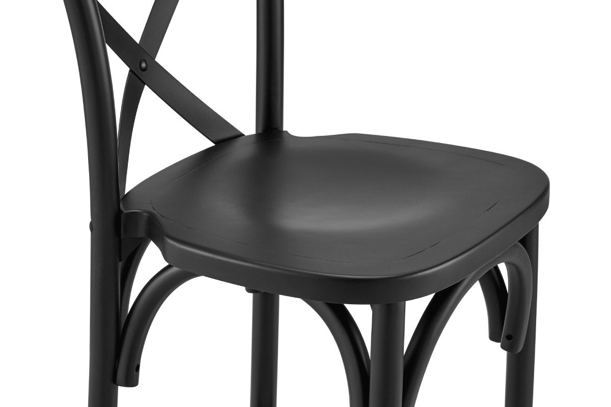 Matt Blatt Melrose Cross Back Counter Stool (Black Birch/Board Seat)