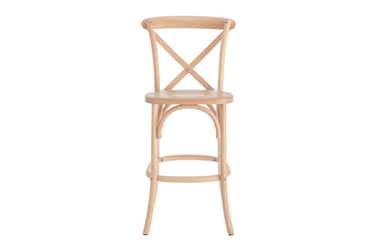 Matt Blatt Melrose Cross Back Counter Stool (Natural Beech/Board Seat)