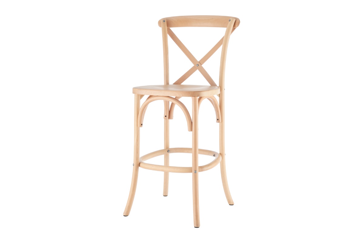 Matt Blatt Melrose Cross Back Counter Stool (Natural Beech/Board Seat)