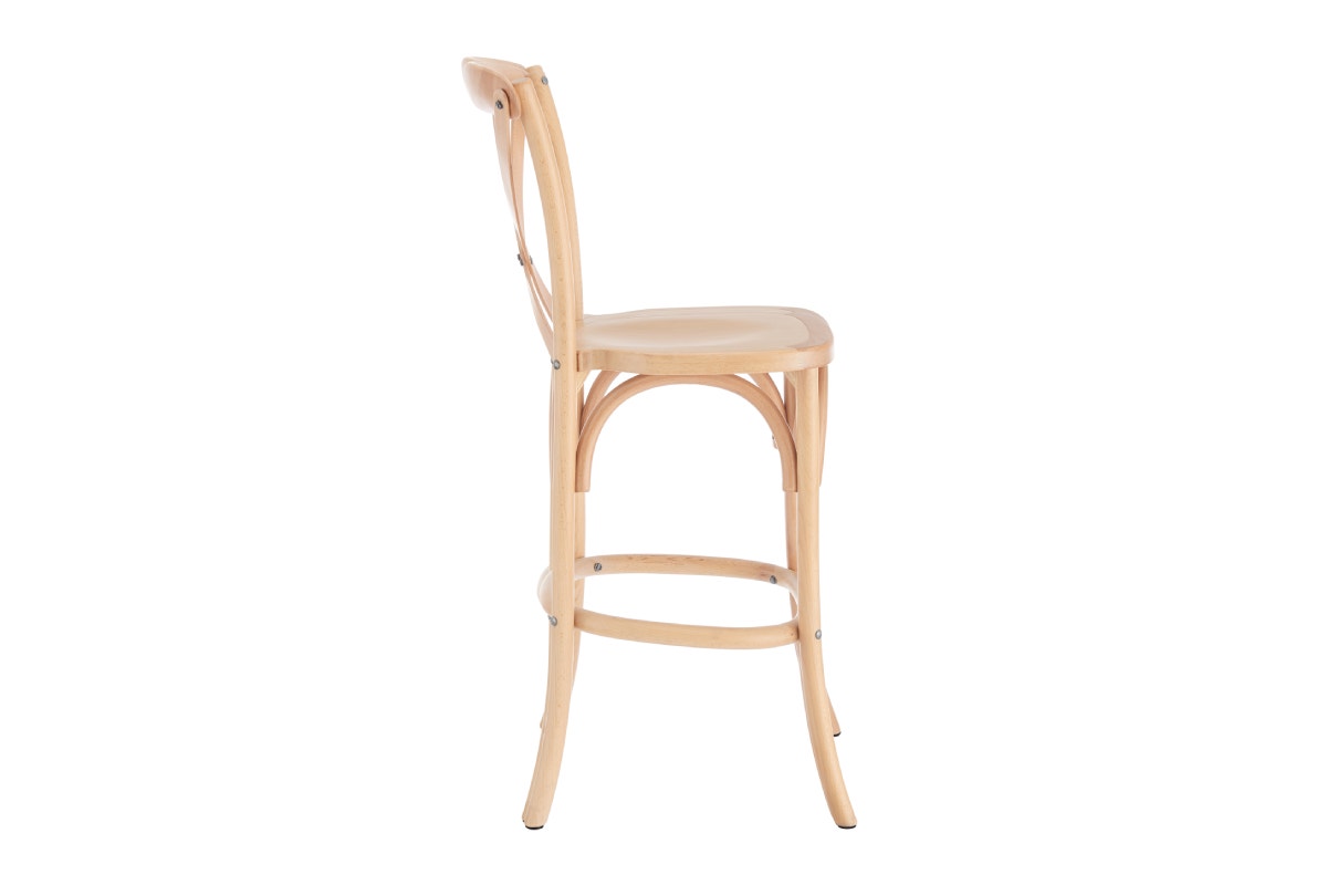 Matt Blatt Melrose Cross Back Counter Stool (Natural Beech/Board Seat)
