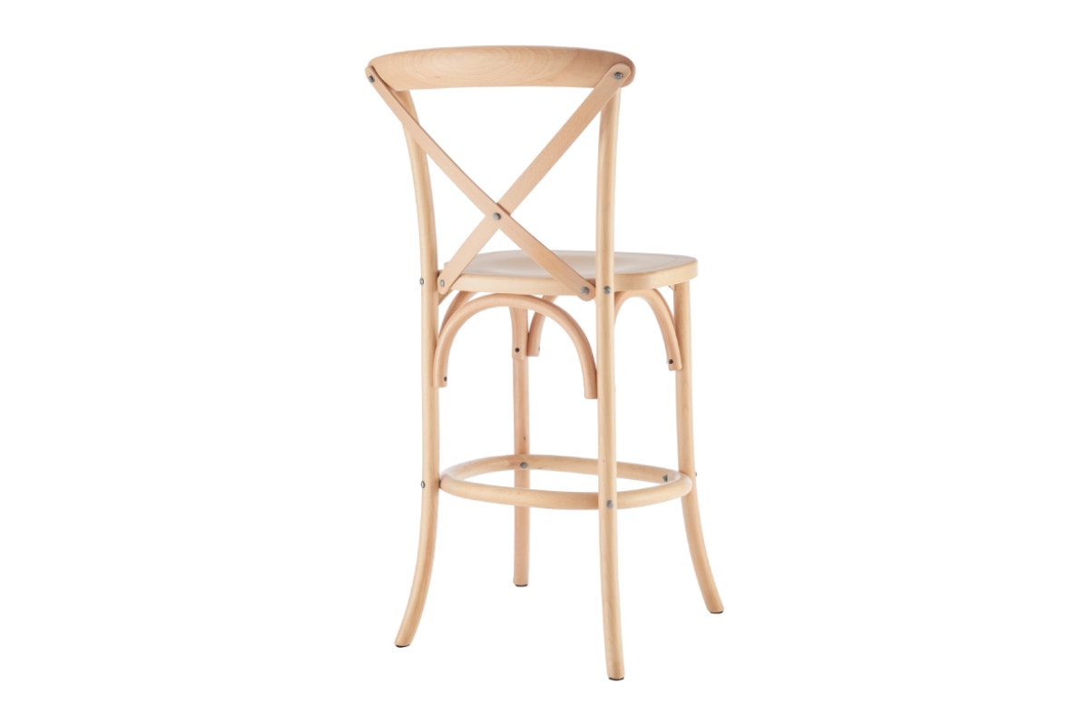 Matt Blatt Melrose Cross Back Counter Stool (Natural Beech/Board Seat)