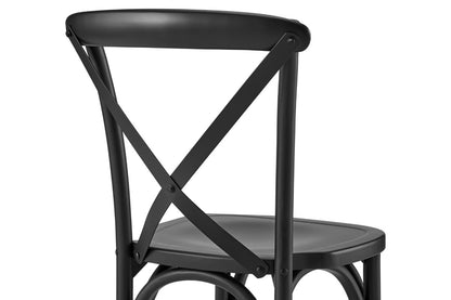 Matt Blatt Set of 2 Melrose Cross Back Chairs (Black Birch/Board Seat)