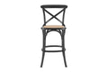 Matt Blatt Melrose Cross Back Counter Stool - Black Birch - Rattan Seat