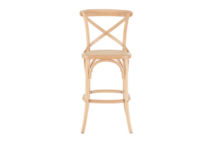 Matt Blatt Melrose Cross Back Counter Stool (Natural Beech/Rattan Seat)