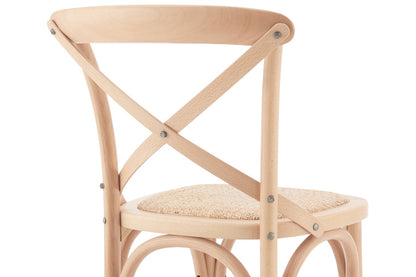 Matt Blatt Melrose Cross Back Counter Stool (Natural Beech/Rattan Seat)