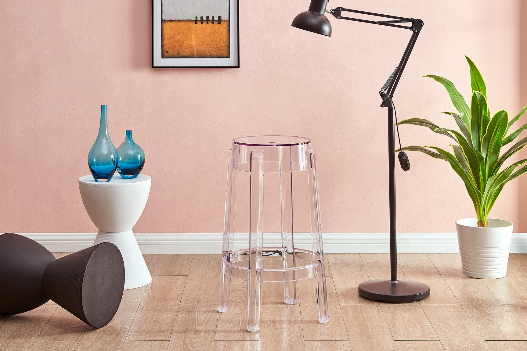 Set of 2 Matt Blatt Philippe Starck Ghost Barstools Replica (Clear, 66cm)