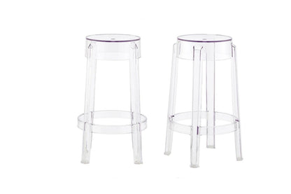 Set of 2 Matt Blatt Philippe Starck Ghost Barstools Replica (Clear, 66cm)