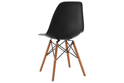 Matt Blatt Set of 2 Eames Premium DSW Chairs Replica (Black Seat/Walnut Legs)