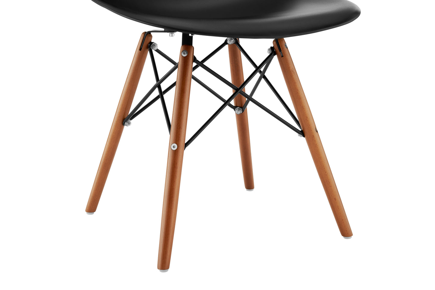 Matt Blatt Set of 2 Eames Premium DSW Chairs Replica (Black Seat/Walnut Legs)