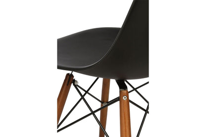 Matt Blatt Set of 2 Eames Premium DSW Chairs Replica (Black Seat/Walnut Legs)