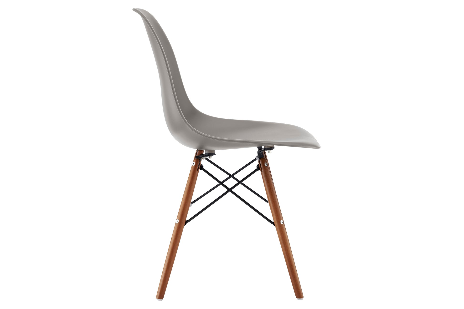 Matt Blatt Set of 2 Eames Premium DSW Chairs Replica (Grey Seat/Walnut Legs)