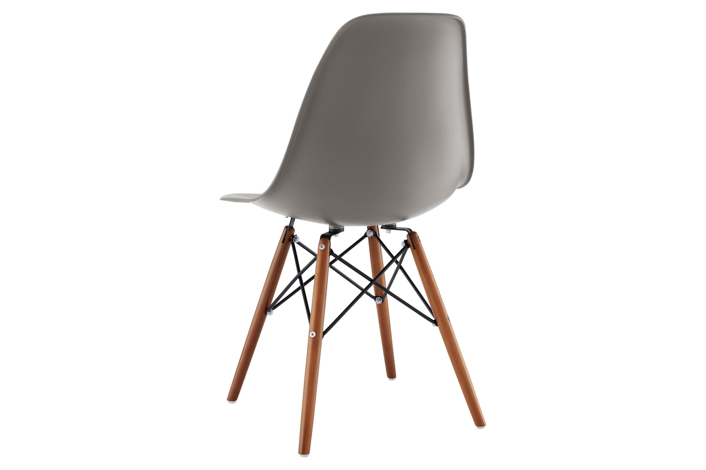 Matt Blatt Set of 2 Eames Premium DSW Chairs Replica (Grey Seat/Walnut Legs)