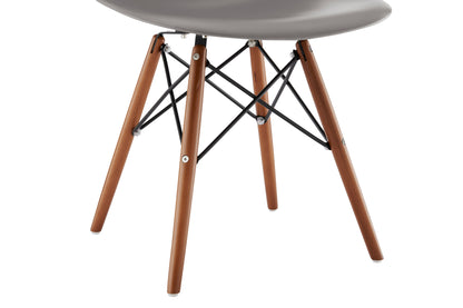 Matt Blatt Set of 2 Eames Premium DSW Chairs Replica (Grey Seat/Walnut Legs)