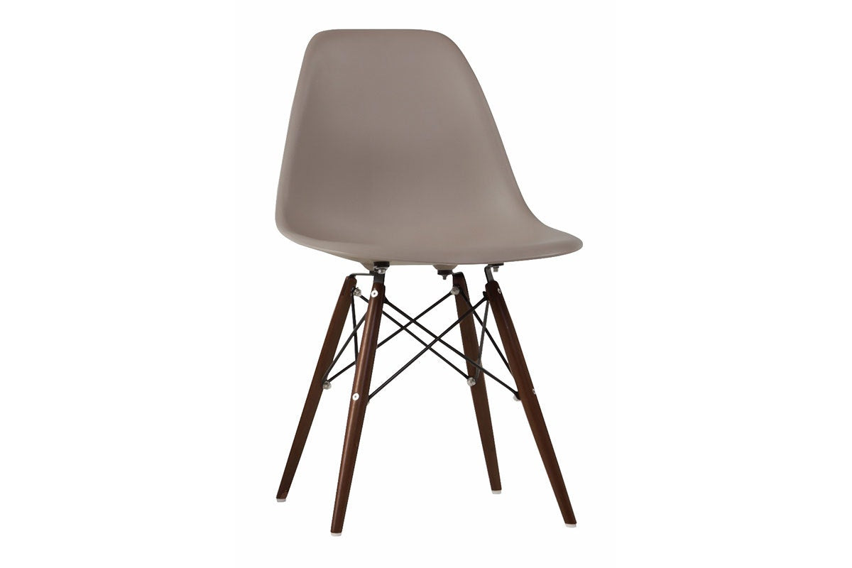 Matt Blatt Set of 2 Eames Premium DSW Chairs Replica (Grey Seat/Walnut Legs)