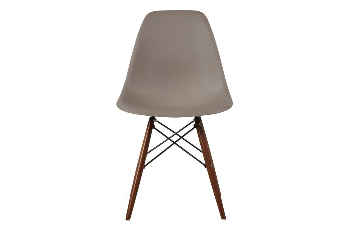 Matt Blatt Set of 2 Eames Premium DSW Chairs Replica (Grey Seat/Walnut Legs)