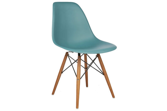 Matt Blatt Set of 2 Eames Premium DSW Chairs Replica (Teal Seat/Beech Legs)