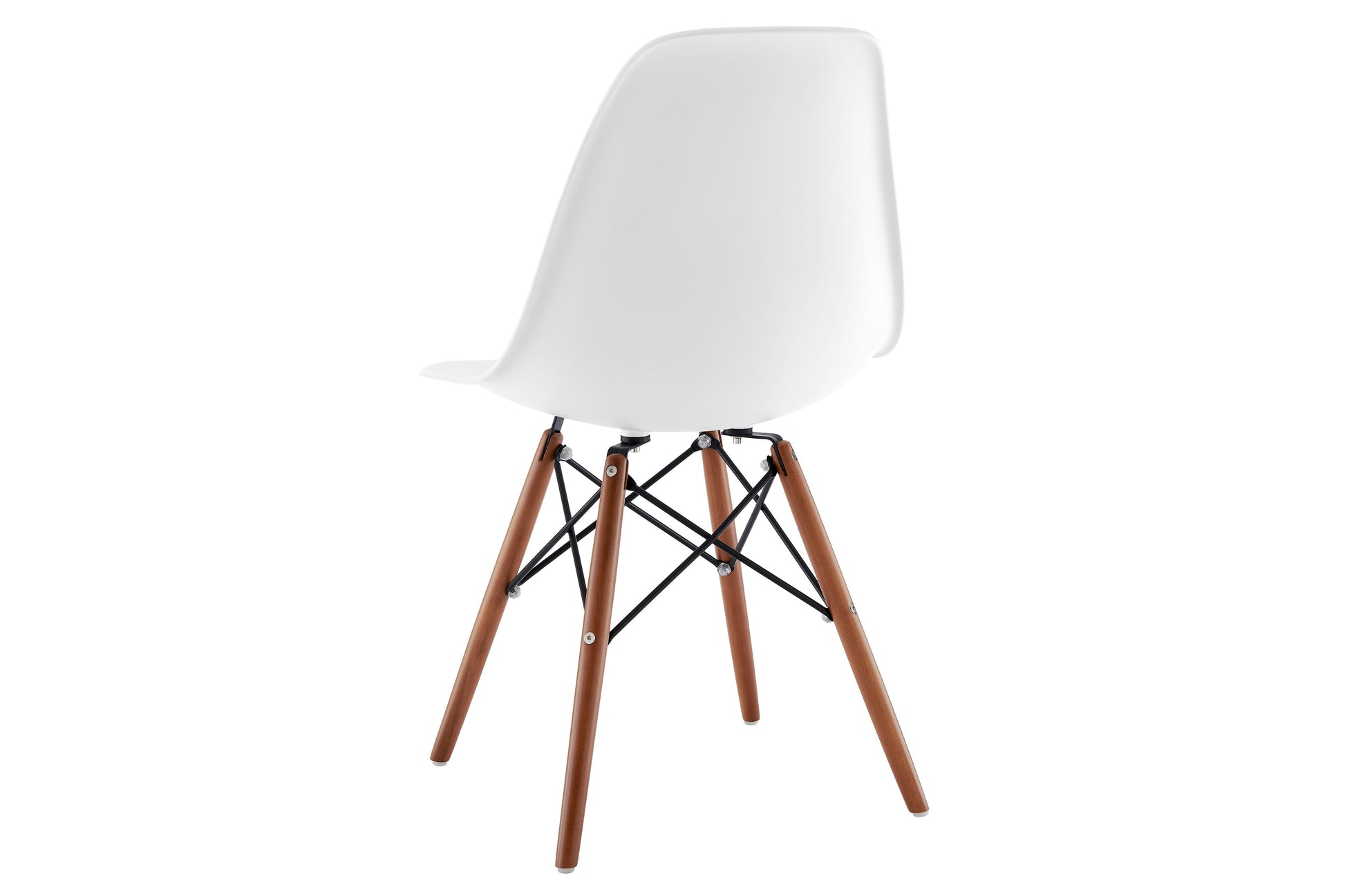 Matt Blatt Set of 2 Eames Premium DSW Chairs Replica (White Seat/Walnut Legs)