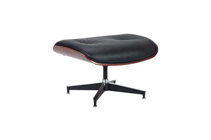 Matt Blatt Eames Premium Replica Leather Lounge Chair and Ottoman - Black Leather/Rosewood