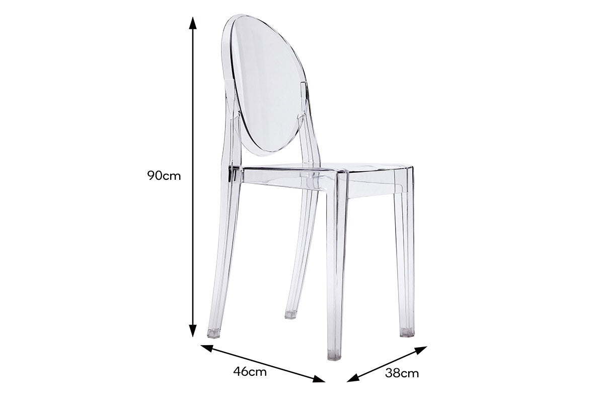 Matt Blatt Set of 2 Philippe Starck Victoria Ghost Chairs Replica - Clear