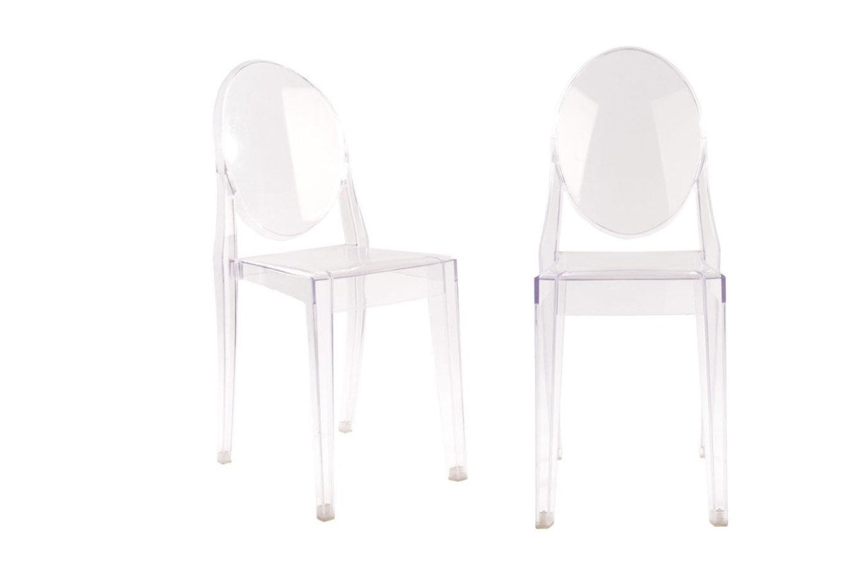 Set of 2 Matt Blatt Philippe Starck Victoria Ghost Chairs Replica (Clear)