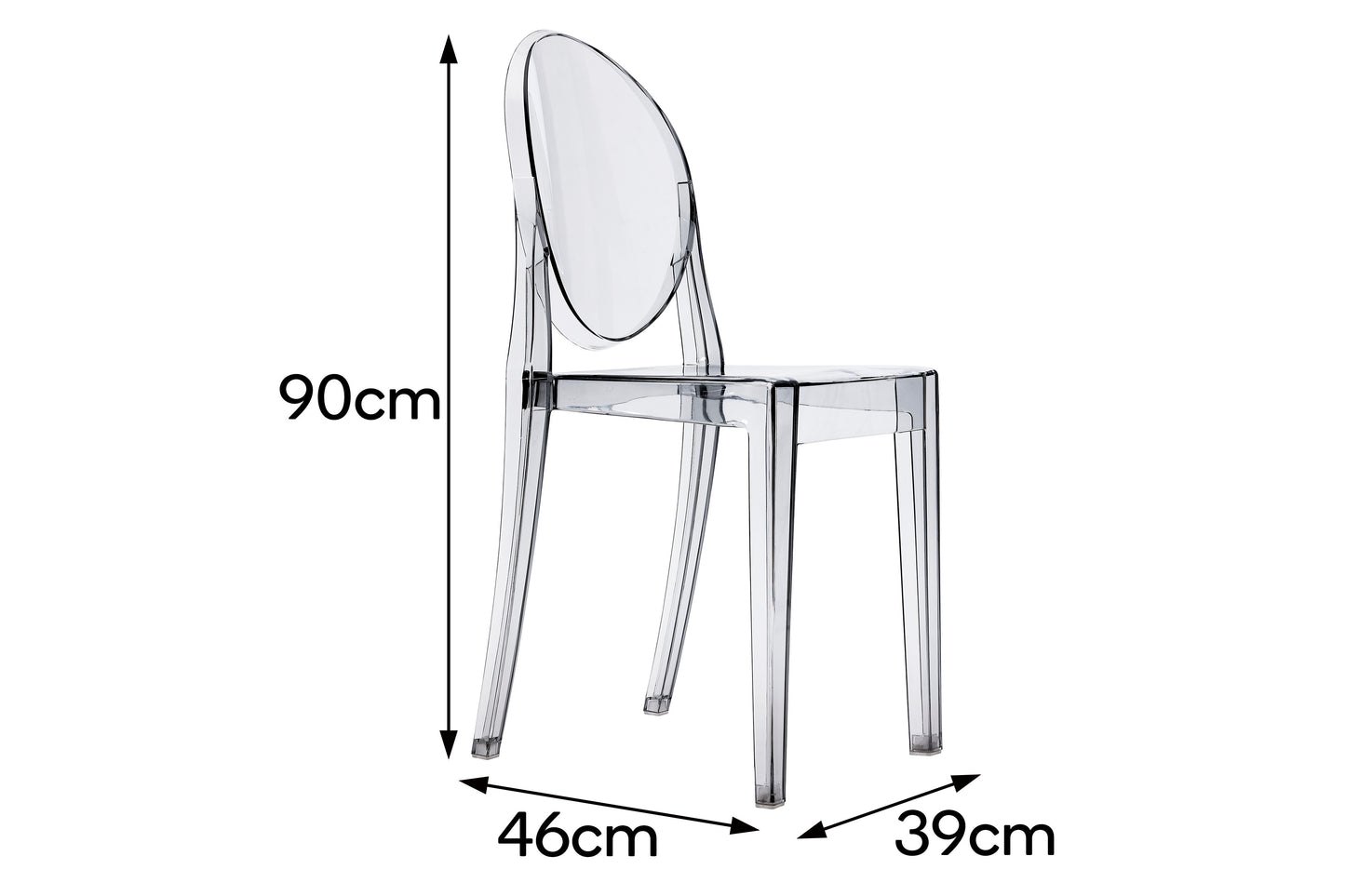 Set of 2 Matt Blatt Philippe Starck Victoria Ghost Chairs Replica (Smoke)