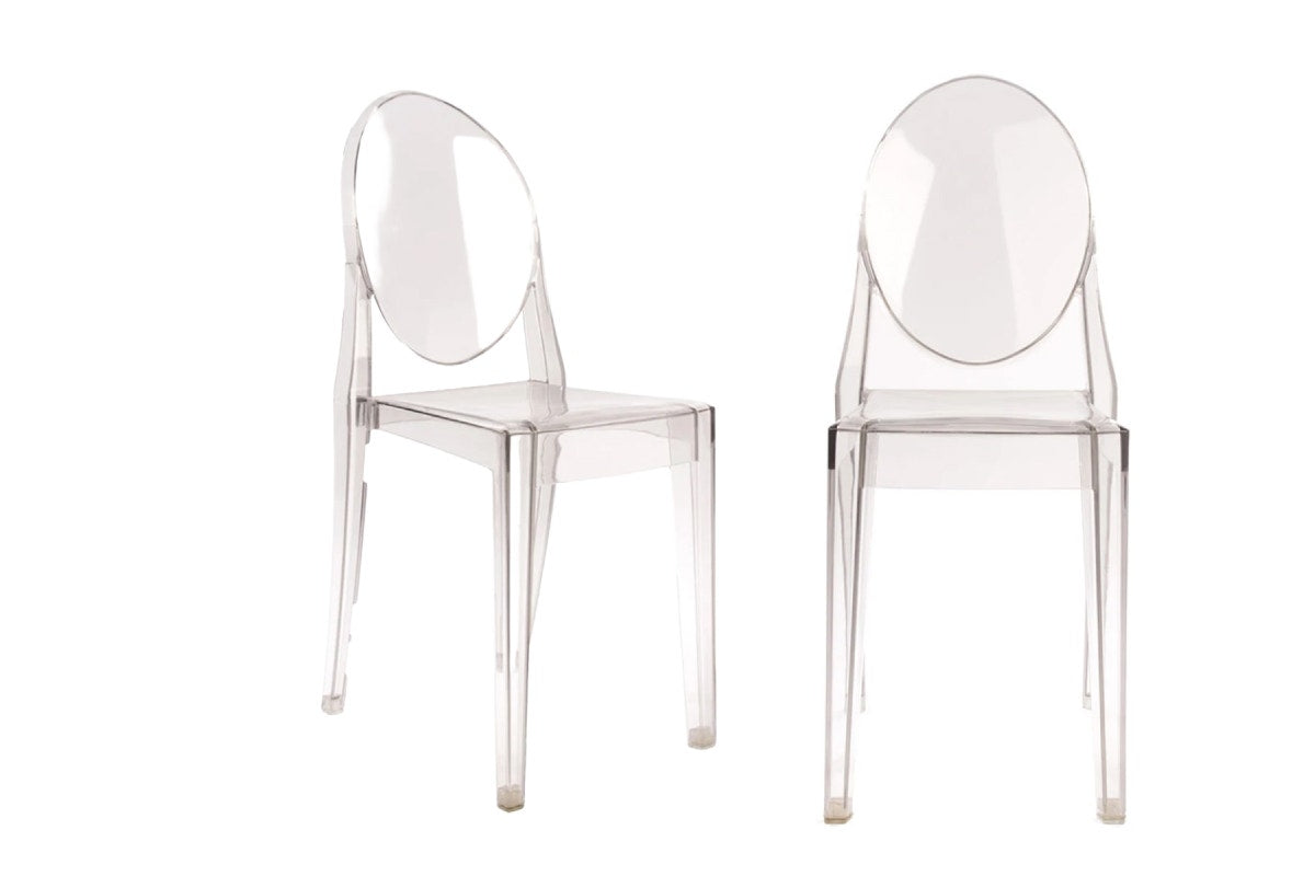 Set of 2 Matt Blatt Philippe Starck Victoria Ghost Chairs Replica (Smoke)