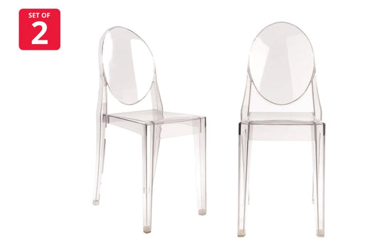 Set of 2 Matt Blatt Philippe Starck Victoria Ghost Chairs Replica (Smoke)
