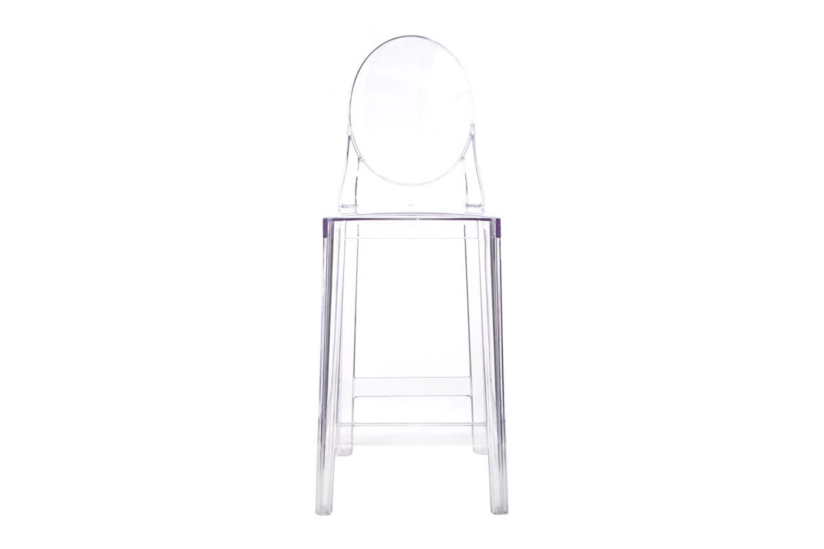 Matt Blatt Set of 2 Philippe Starck Victoria Ghost Stools Replica (Clear, 65cm)