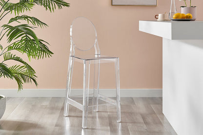 Set of 2 Matt Blatt Philippe Starck Victoria Ghost Stools Replica (Clear, 65cm)