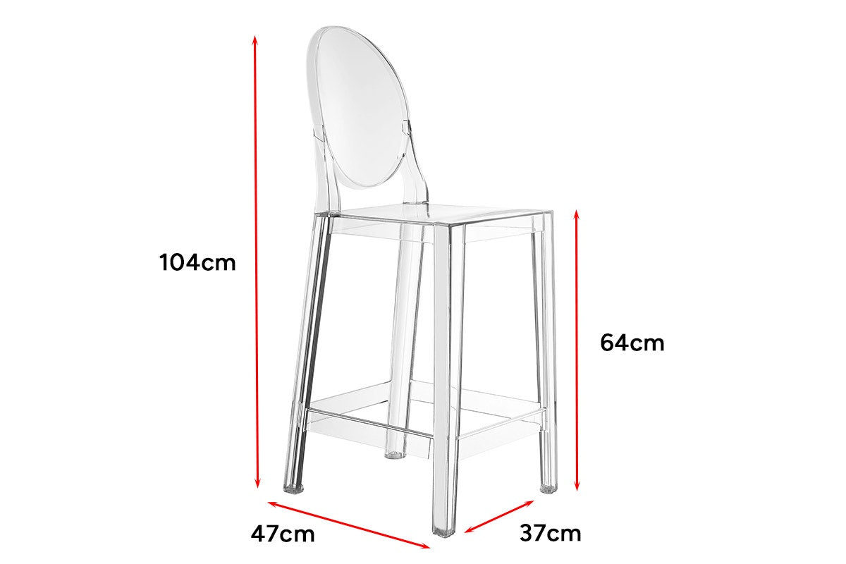 Set of 2 Matt Blatt Philippe Starck Victoria Ghost Stools Replica (Clear, 65cm)
