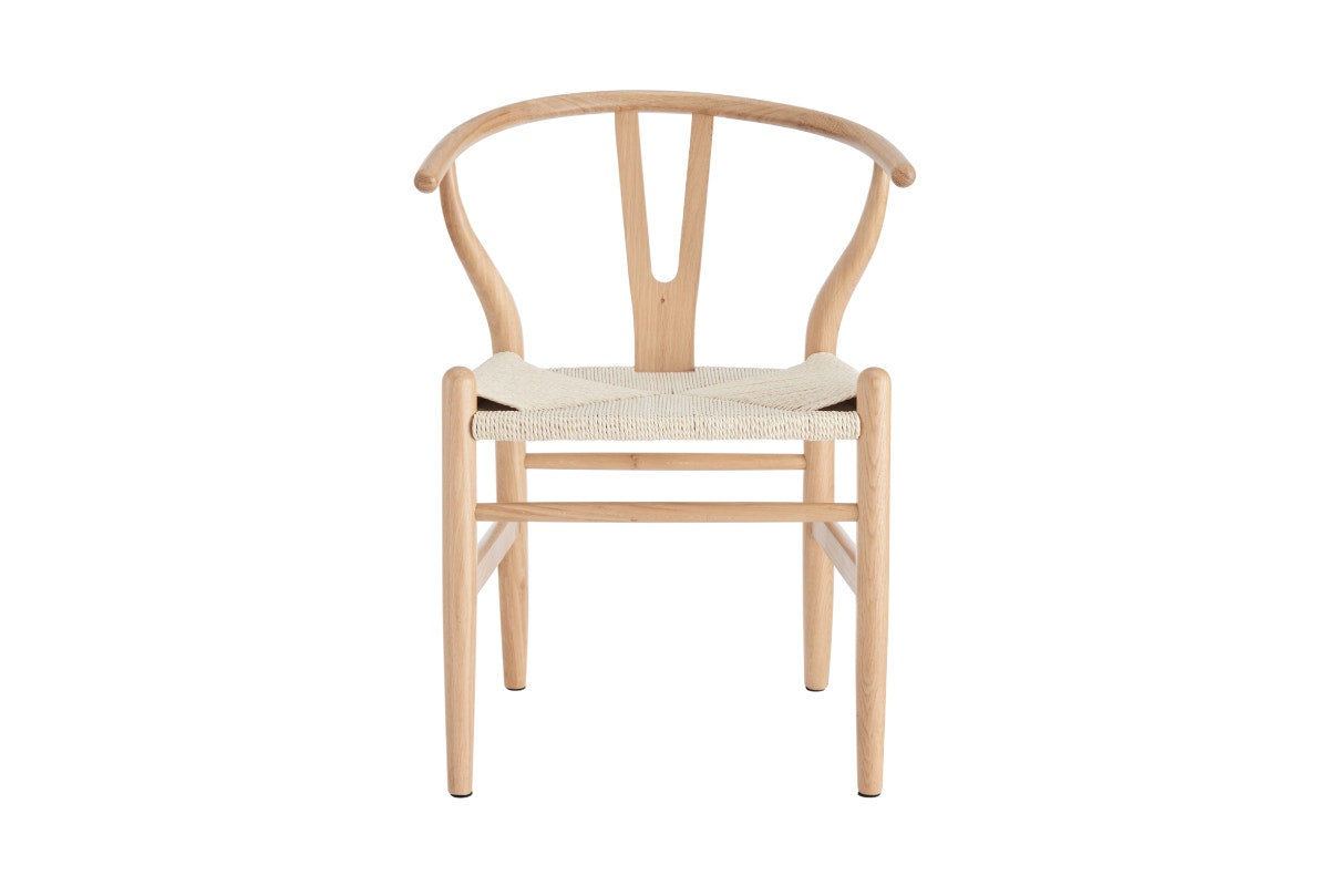 Set of 2 Matt Blatt Hans Wegner Wishbone Dining Chairs Replica (Beech Wood/Natural)