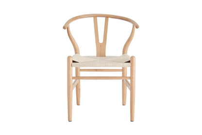 Set of 2 Matt Blatt Hans Wegner Wishbone Dining Chairs Replica (Beech Wood/Natural)
