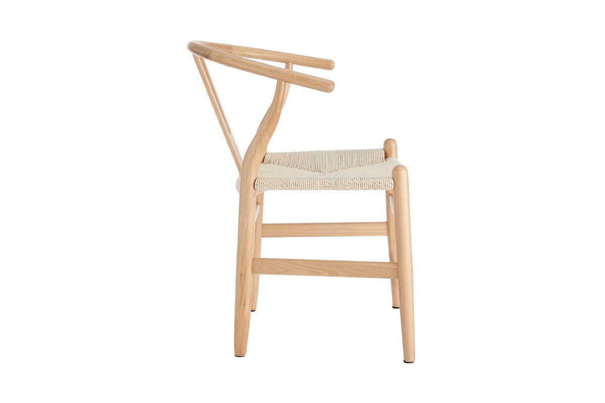 Set of 2 Matt Blatt Hans Wegner Wishbone Dining Chairs Replica (Beech Wood/Natural)