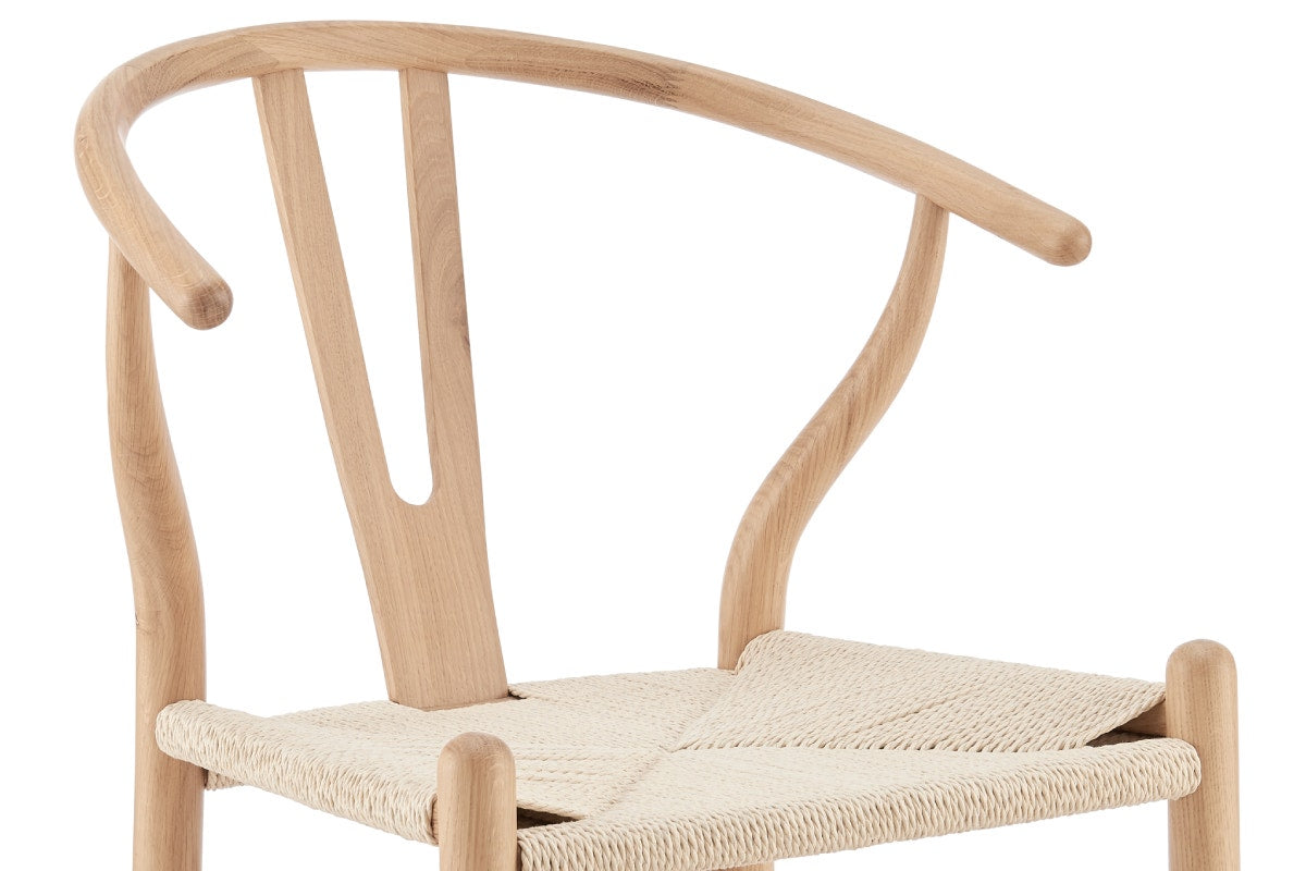 Set of 2 Matt Blatt Hans Wegner Wishbone Dining Chairs Replica (Beech Wood/Natural)