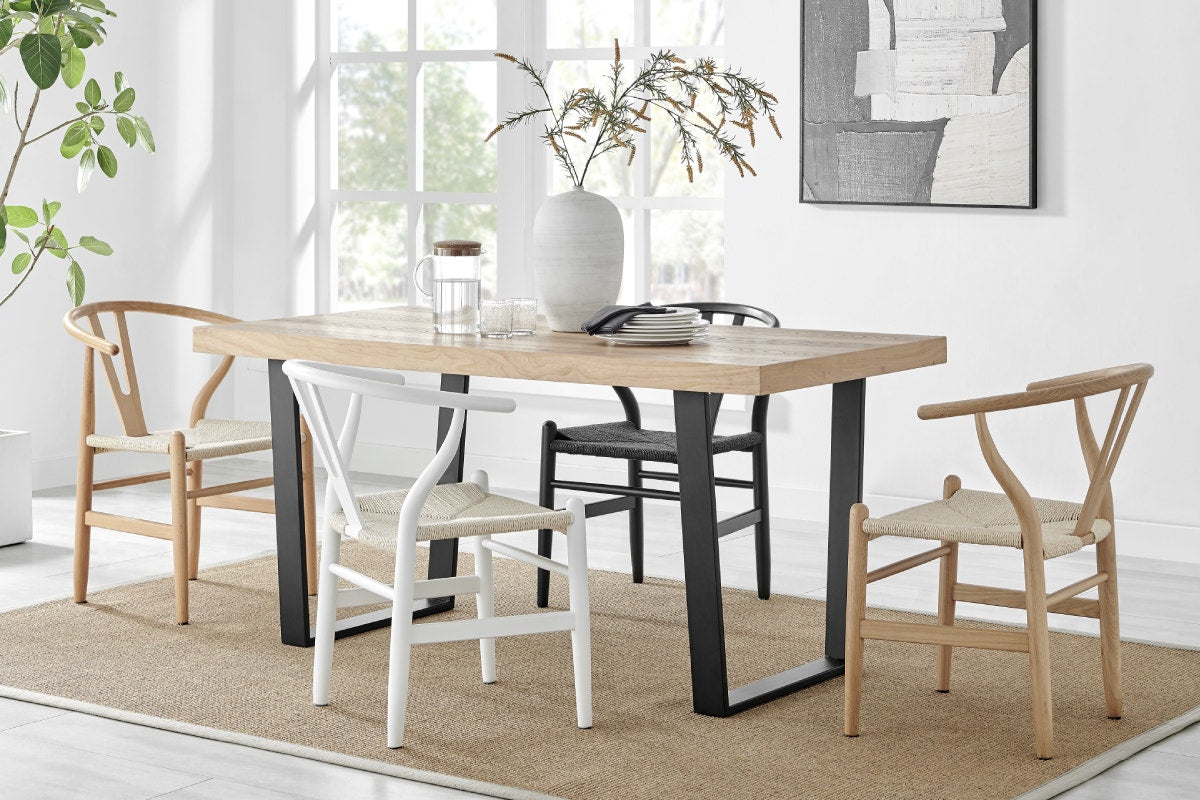 Set of 2 Matt Blatt Hans Wegner Wishbone Dining Chairs Replica (Beech Wood/Natural)