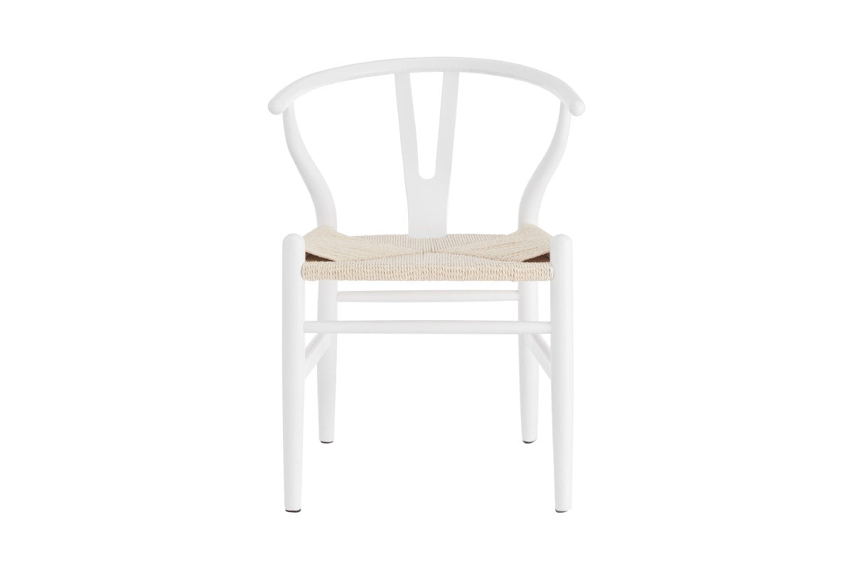 Matt Blatt Set of 2 Hans Wegner Wishbone Chairs Replica (Beech Wood/White Natural)