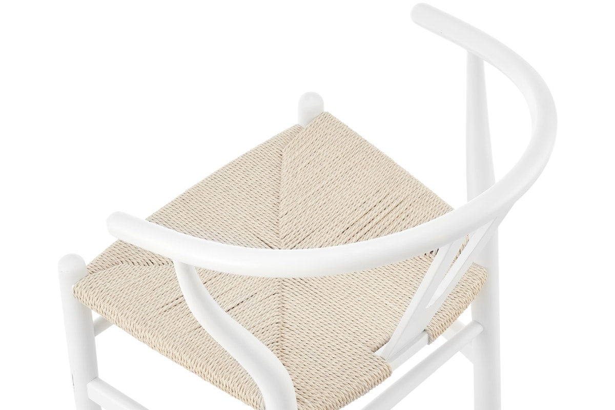 Matt Blatt Set of 2 Hans Wegner Wishbone Chairs Replica (Beech Wood/White Natural)