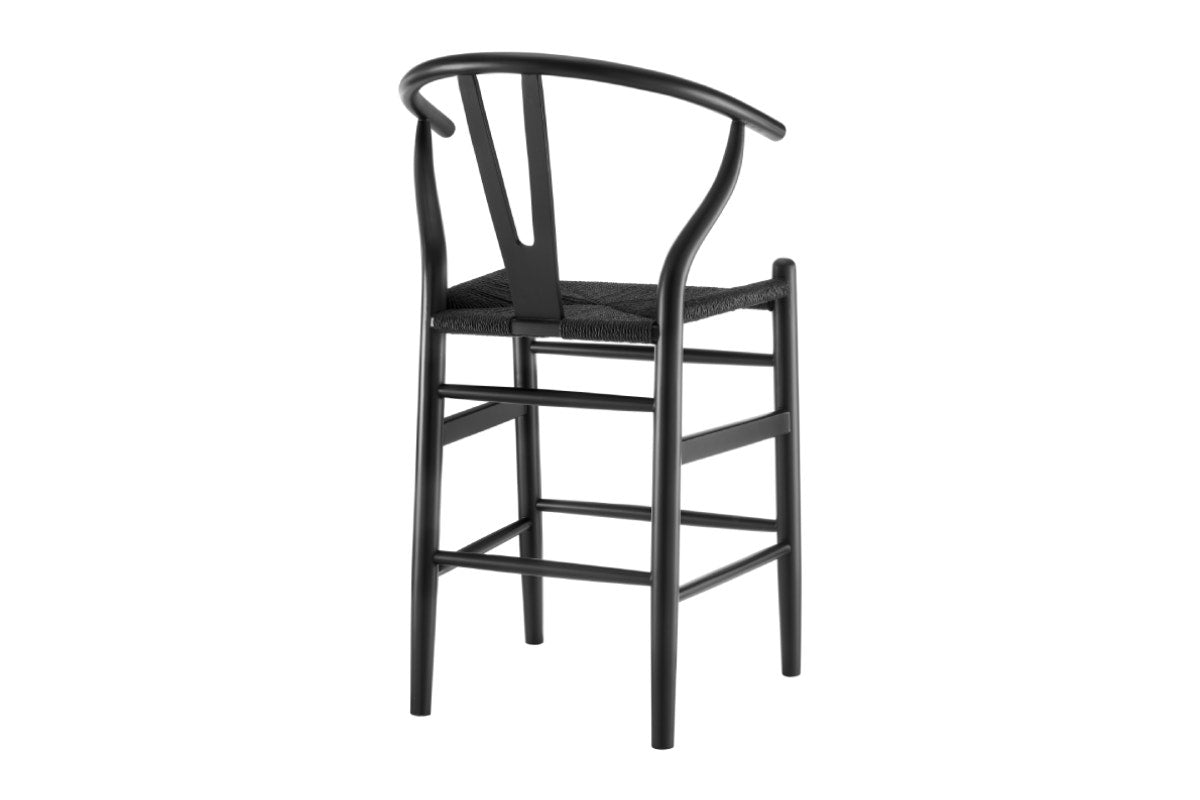 Matt Blatt Hans Wegner Wishbone Stool Replica (Beech Wood Black/Black)