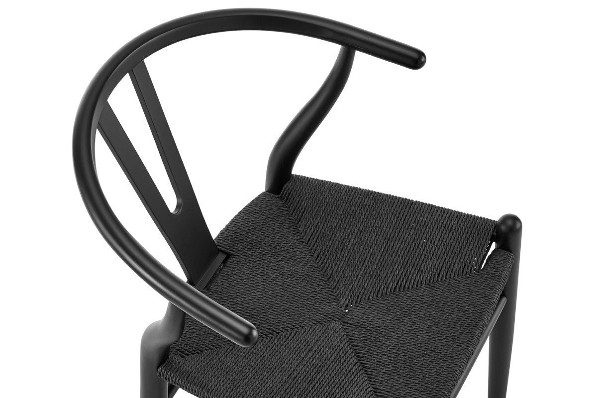 Matt Blatt Hans Wegner Wishbone Stool Replica (Beech Wood Black/Black)
