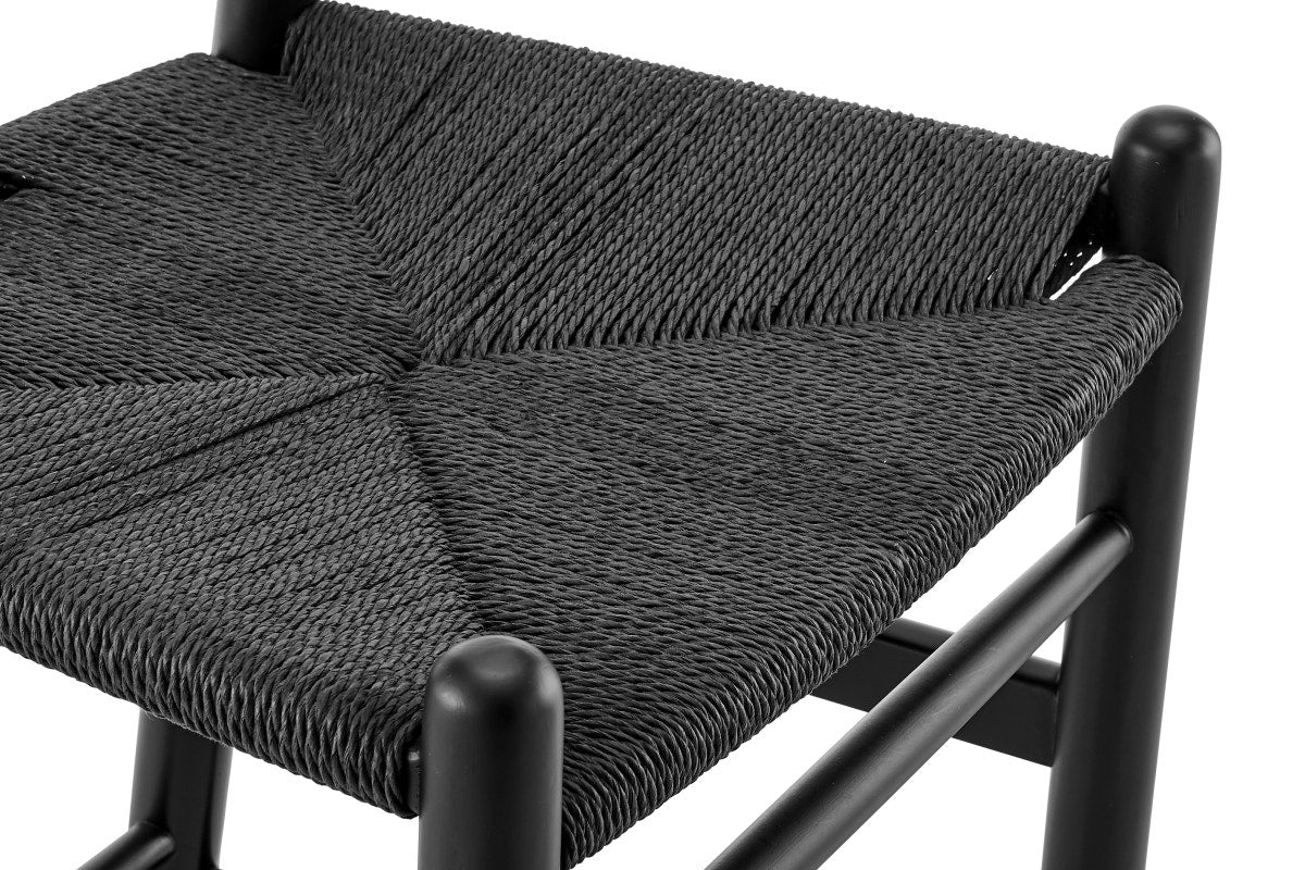 Matt Blatt Hans Wegner Wishbone Stool Replica (Beech Wood Black/Black)